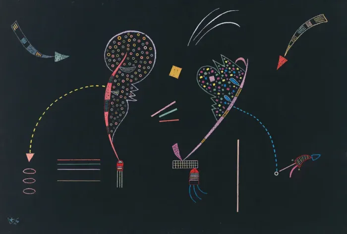 Framed Print : Deux Cotes, 1938. Creator: Kandinsky, Wassily Vasilyevich (1866-1944) Framed Print : Deux Cotes, 1938. Creator: Kandinsky, Wassily Vasilyevich (1866-1944)