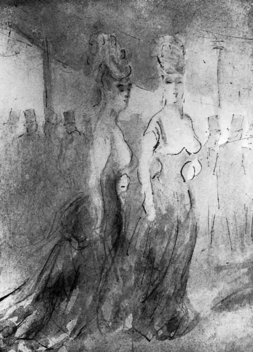 Framed Print : Deux Elegantes, 19th century, (1930). Artist: Constantin Guys Framed Print : Deux Elegantes, 19th century, (1930). Artist: Constantin Guys