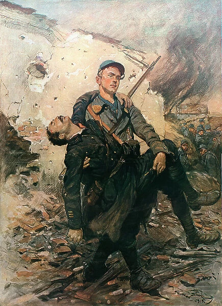 Deux Heros; Tableau de Georges Scott. 1915. Creator: Georges Bertin Scott