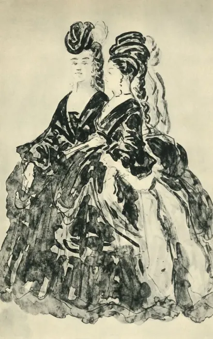 Framed Print : Deux Lorettes, mid-late 19th century, (1943). Creator: Constantin Guys Framed Print : Deux Lorettes, mid-late 19th century, (1943). Creator: Constantin Guys
