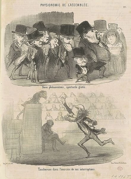 Deux phénomènes, spectacle gratis... 19th century. Creator: Honore Daumier