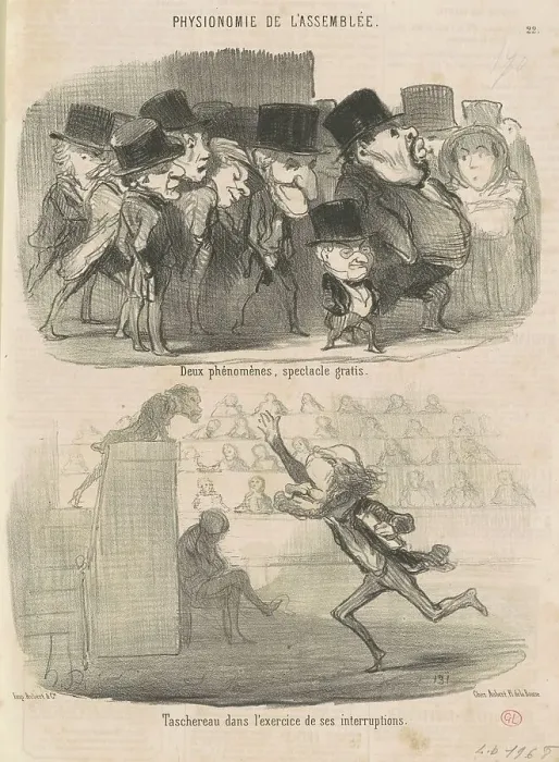 Framed Print : Deux phénomènes, spectacle gratis... 19th century. Creator: Honore Daumier Framed Print : Deux phénomènes, spectacle gratis... 19th century. Creator: Honore Daumier