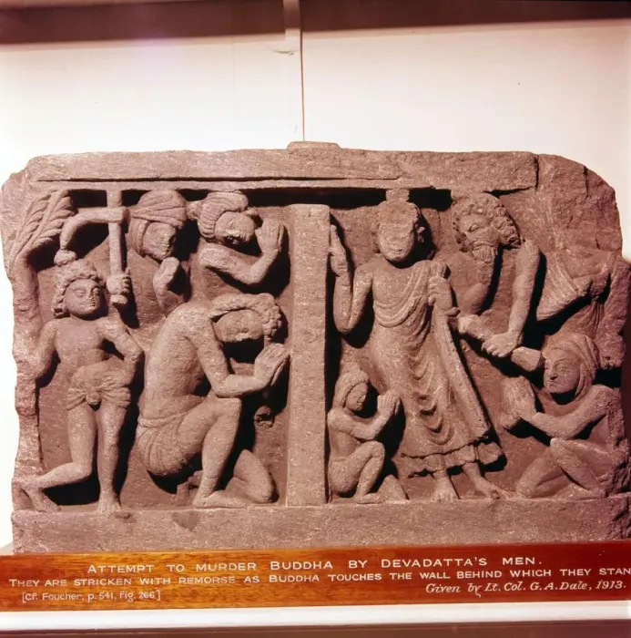 Framed Print : Devadattas attempt to murder the Buddha, c2nd-3rd century Framed Print : Devadattas attempt to murder the Buddha, c2nd-3rd century