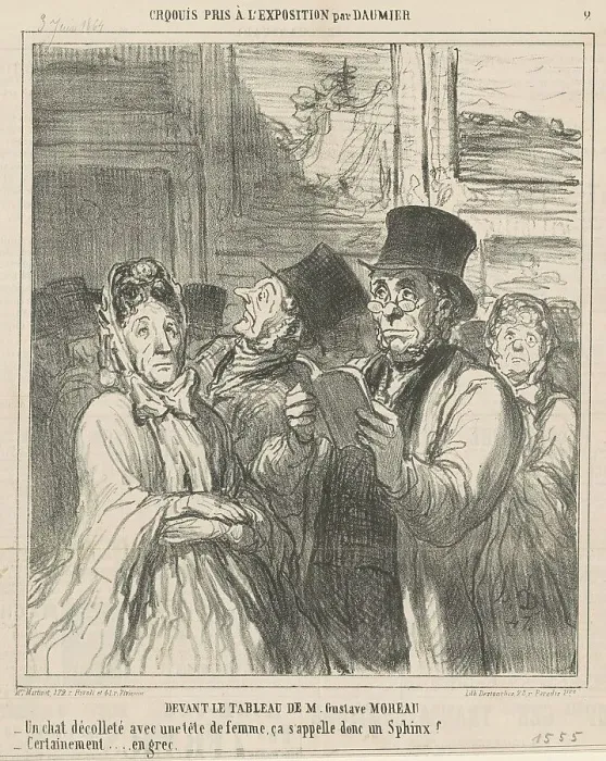 Framed Print : Devant le tableau de M. G. Moreau, 19th century. Creator: Honore Daumier Framed Print : Devant le tableau de M. G. Moreau, 19th century. Creator: Honore Daumier