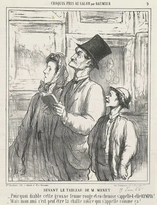 Framed Print : Devant le tableau de M. Manet, 19th century. Creator: Honore Daumier Framed Print : Devant le tableau de M. Manet, 19th century. Creator: Honore Daumier