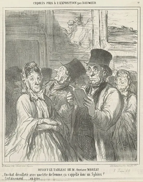 Framed Print : Devant le tableau de Monsieur Gustave Moreau, 19th century. Creator: Honore Daumier Framed Print : Devant le tableau de Monsieur Gustave Moreau, 19th century. Creator: Honore Daumier