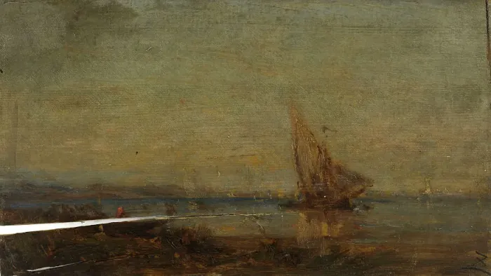 Framed Print : Devant Martigues, la voile jaune, c.1875. Creator: Felix Francois Georges Philibert Ziem Framed Print : Devant Martigues, la voile jaune, c.1875. Creator: Felix Francois Georges Philibert Ziem