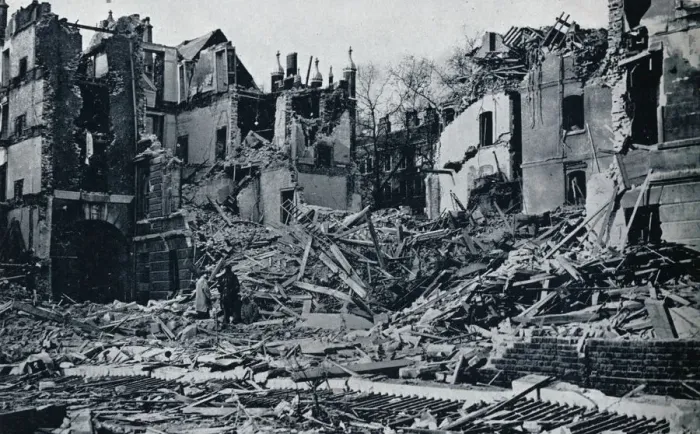Framed Print : Devastated buildings, from the inner Temple garden, 1941 Framed Print : Devastated buildings, from the inner Temple garden, 1941