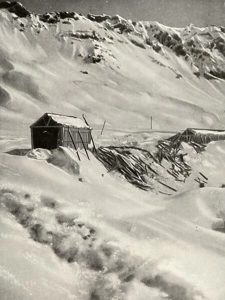 Devastated. - Over sixty yards of snow-shedding destroyed by an avalanche in 1921, 1935