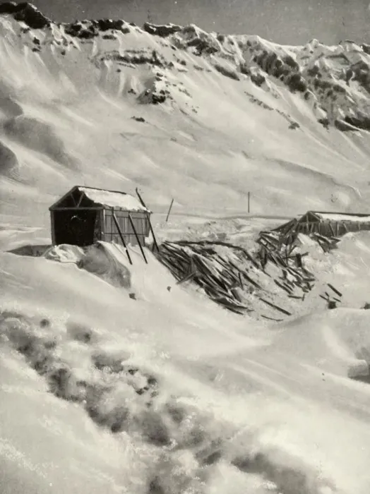 Framed Print : Devastated. - Over sixty yards of snow-shedding destroyed by an avalanche in 1921, 1935 Framed Print : Devastated. - Over sixty yards of snow-shedding destroyed by an avalanche in 1921, 1935
