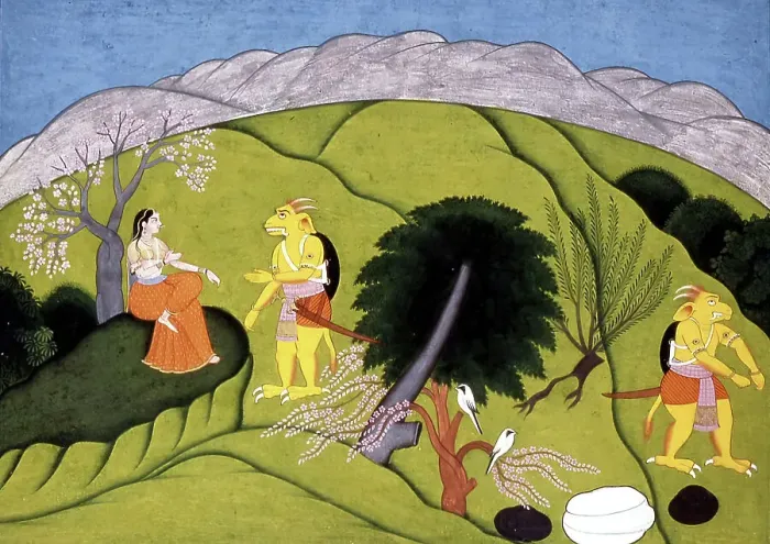 Framed Print : Devi with Shumbha's Messenger, 1775-1800. Creator: Unknown Framed Print : Devi with Shumbha's Messenger, 1775-1800. Creator: Unknown
