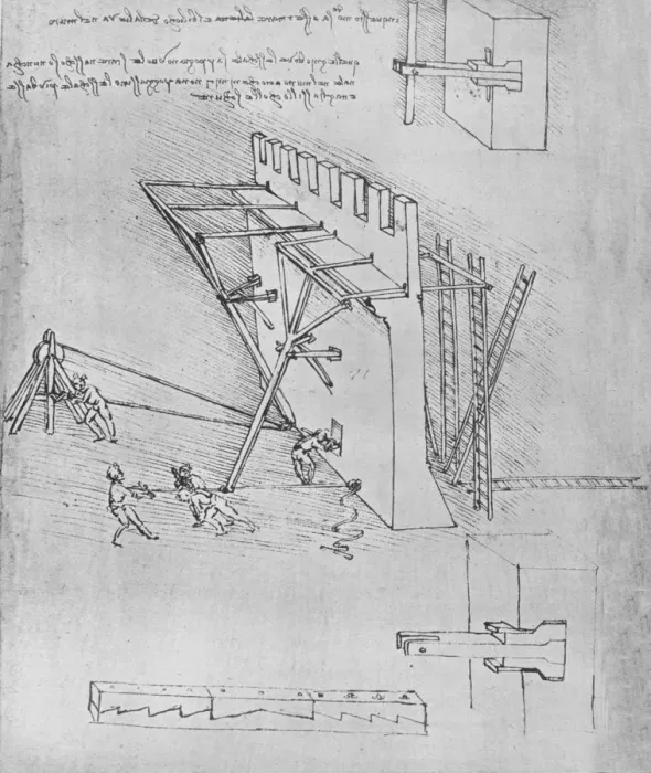 Framed Print : Device for Repelling Scaling Ladders, c1480 (1945). Artist: Leonardo da Vinci