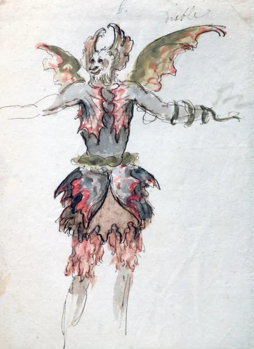 Framed Print : Devil, c1680. Artist: Jean Berain