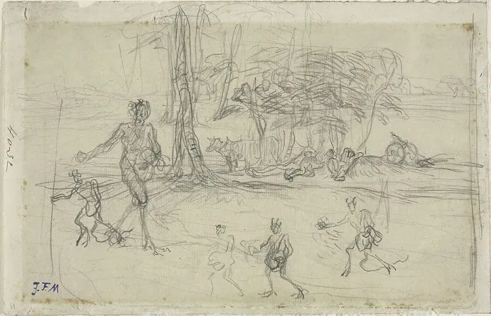 Framed Print : The Devil Sowing, 1848 / 52. Creator: Jean Francois Millet Framed Print : The Devil Sowing, 1848 / 52. Creator: Jean Francois Millet