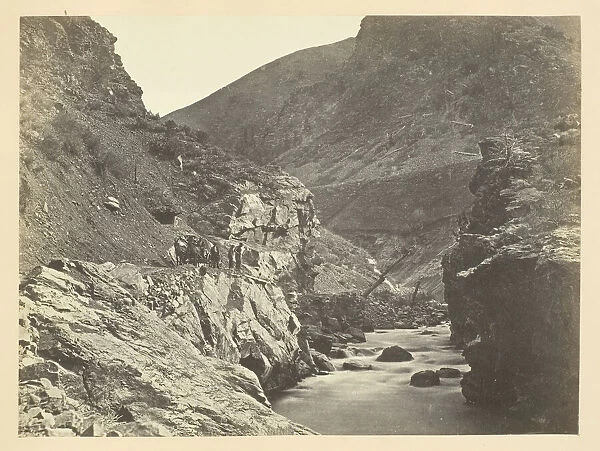 Devil's Gate, (From Below) Weber Canon, Wasatch Mountain, 1868 / 69. Creator: Andrew Joseph Russell