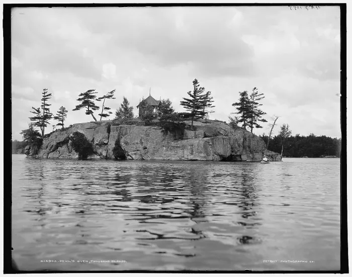 Framed Print : Devil's Oven, Thousand Islands, (1902?). Creator: William H. Jackson Framed Print : Devil's Oven, Thousand Islands, (1902?). Creator: William H. Jackson
