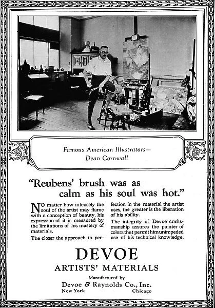 Devoe Artists Materials: Famous American Illustrators - Dean Cornwell, c1923, (1923)