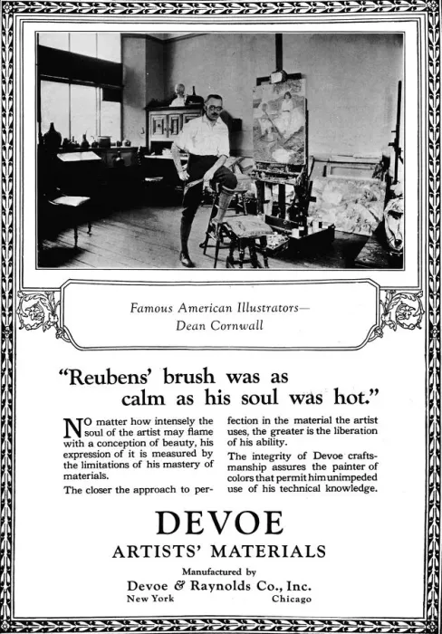 Framed Print : Devoe Artists Materials: Famous American Illustrators - Dean Cornwell, c1923, (1923) Framed Print : Devoe Artists Materials: Famous American Illustrators - Dean Cornwell, c1923, (1923)