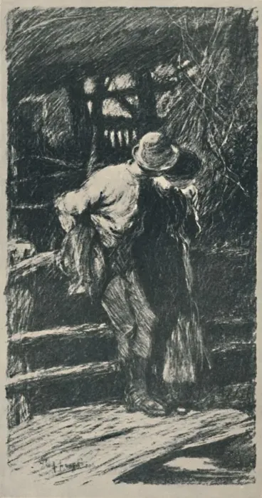 Framed Print : A Devon Courting, 1919. Artist: Claude Allin Shepperson Framed Print : A Devon Courting, 1919. Artist: Claude Allin Shepperson
