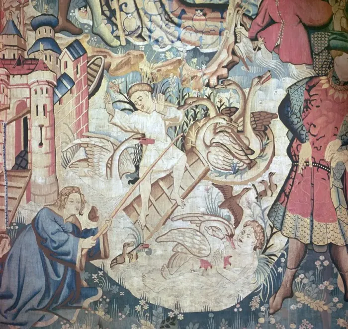 Framed Print : Devonshire Hunting Tapestries, 15th century Framed Print : Devonshire Hunting Tapestries, 15th century