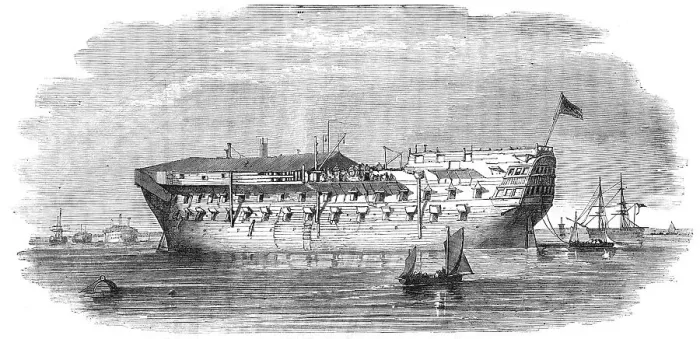 Framed Print : The Devonshire Prison-ship, at Sheerness, 1854. Creator: Unknown. The Devonshire Prison-ship, at Sheerness, 1854. Creator: Unknown Framed Print : The Devonshire Prison-ship, at Sheerness, 1854. Creator: Unknown. The Devonshire Prison-ship, at Sheerness, 1854. Creator: Unknown