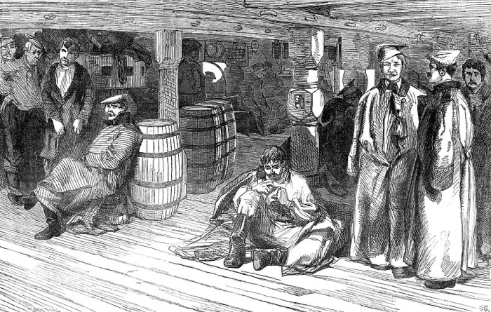 Framed Print : The Devonshire - Russian Prisoners between Decks, 1854. Creator: Unknown. The Devonshire - Russian Prisoners between Decks, 1854. Creator: Unknown Framed Print : The Devonshire - Russian Prisoners between Decks, 1854. Creator: Unknown. The Devonshire - Russian Prisoners between Decks, 1854. Creator: Unknown