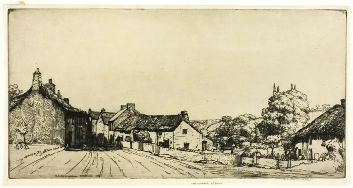 Framed Print : Devonshire Village, 1906. Creator: Donald Shaw MacLaughlan Framed Print : Devonshire Village, 1906. Creator: Donald Shaw MacLaughlan