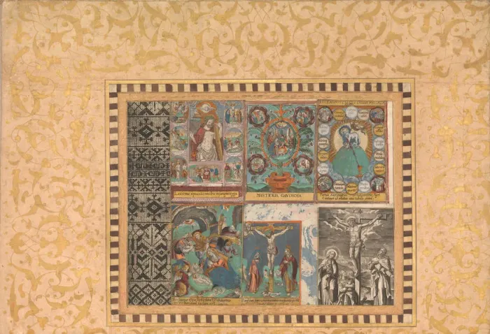 Framed Print : Six Devotional Scenes, Folio from the Bellini Album, ca. 1600. Creator: Unknown Framed Print : Six Devotional Scenes, Folio from the Bellini Album, ca. 1600. Creator: Unknown