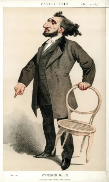 Framed Print : He Devoured France with Activity, Leon Gambetta, French statesman, 1872. Artist: Montbard Framed Print : He Devoured France with Activity, Leon Gambetta, French statesman, 1872. Artist: Montbard