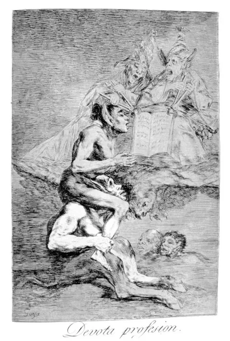 Framed Print : The Devout Profession, 1799. Artist: Francisco Goya Framed Print : The Devout Profession, 1799. Artist: Francisco Goya