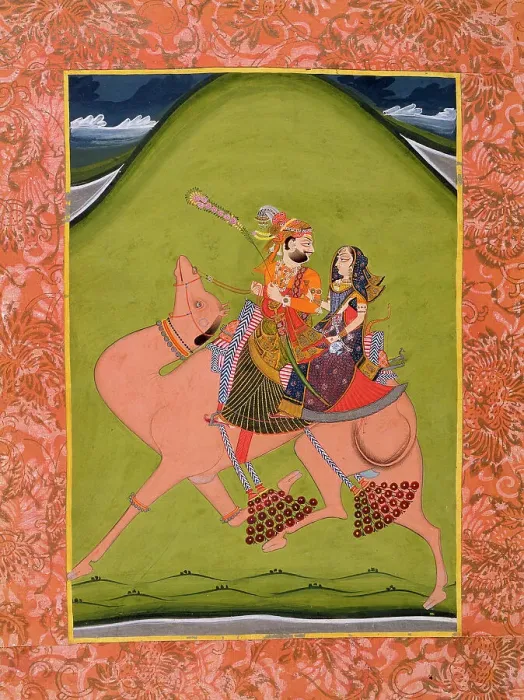 Framed Print : Dhola and Maru on a Camel, c1830. Creator: Unknown