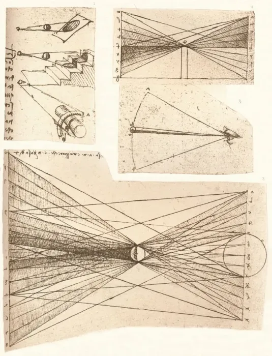 Framed Print : Four diagrams illustrating the theory of light and shade, c1472-c1519 (1883). Artist: Leonardo da Vinci Framed Print : Four diagrams illustrating the theory of light and shade, c1472-c1519 (1883). Artist: Leonardo da Vinci
