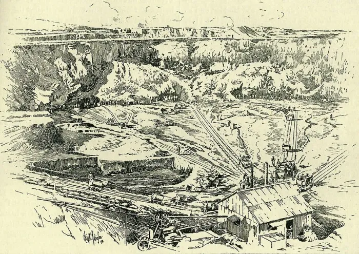 Framed Print : Diamond Mine, Kimberley, c1900. Creator: Will B. Robinson Framed Print : Diamond Mine, Kimberley, c1900. Creator: Will B. Robinson