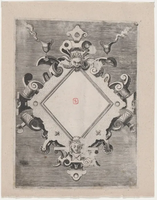 Framed Print : Diamond-shaped Cartouche, 1547-1606. Creator: Unknown Framed Print : Diamond-shaped Cartouche, 1547-1606. Creator: Unknown