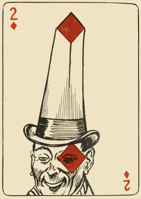 Framed Print : The two of diamonds as a basis for a comic minstrel, 1910. Creator: A Hogg Framed Print : The two of diamonds as a basis for a comic minstrel, 1910. Creator: A Hogg