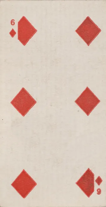 Framed Print : Six Diamonds (red), from the Playing Cards series (N84) for Duke brand cigarettes, 1888 Framed Print : Six Diamonds (red), from the Playing Cards series (N84) for Duke brand cigarettes, 1888