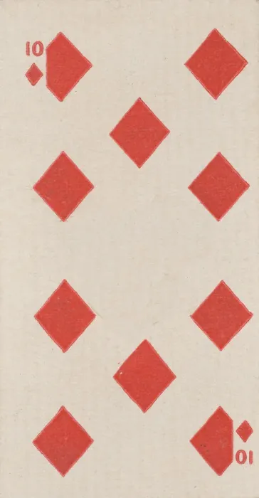 Framed Print : Ten Diamonds (red), from the Playing Cards series (N84) for Duke brand cigarettes, 1888 Framed Print : Ten Diamonds (red), from the Playing Cards series (N84) for Duke brand cigarettes, 1888