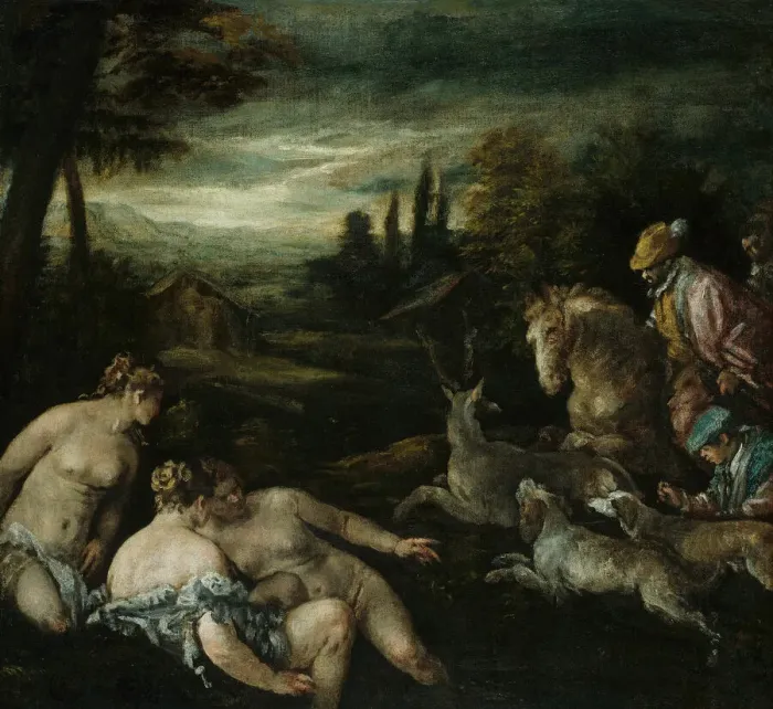 Framed Print : Diana and Actaeon, 1585 / 92. Creator: Jacopo Bassano il vecchio Framed Print : Diana and Actaeon, 1585 / 92. Creator: Jacopo Bassano il vecchio