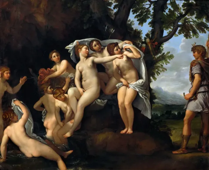 Framed Print : Diana and Actaeon, c. 1617. Creator: Albani, Francesco (1578-1660) Framed Print : Diana and Actaeon, c. 1617. Creator: Albani, Francesco (1578-1660)