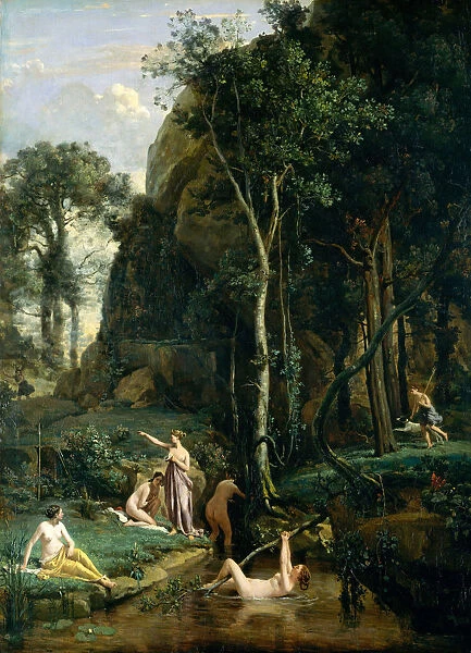 Diana and Actaeon (Diana Surprised in Her Bath), 1836. Creator: Jean-Baptiste-Camille Corot