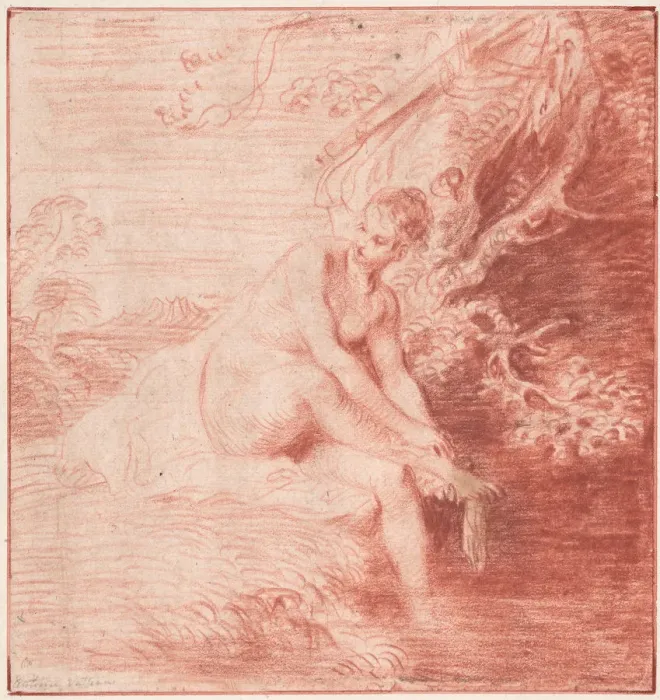 Framed Print : Diana Bathing, c. 1716. Artist: Watteau, Jean Antoine (1684-1721) Framed Print : Diana Bathing, c. 1716. Artist: Watteau, Jean Antoine (1684-1721)