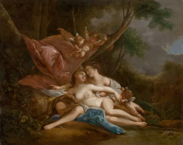 Framed Print : Diana and Callisto, 1760. Creator: Boucher, Francois (1703-1770) Framed Print : Diana and Callisto, 1760. Creator: Boucher, Francois (1703-1770)
