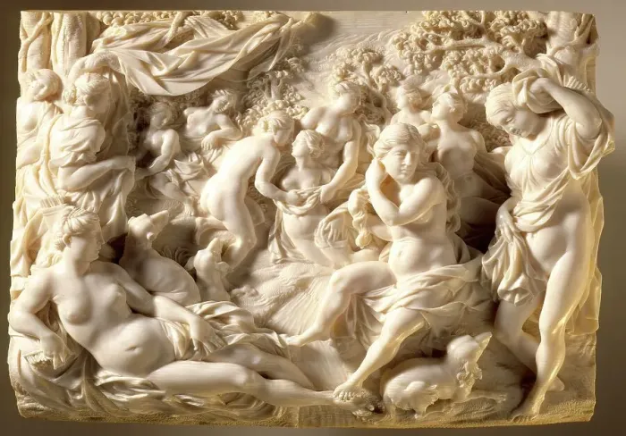 Framed Print : Diana and Callisto, between c.1690 and c.1695. Creator: Ignaz Elhafen Framed Print : Diana and Callisto, between c.1690 and c.1695. Creator: Ignaz Elhafen