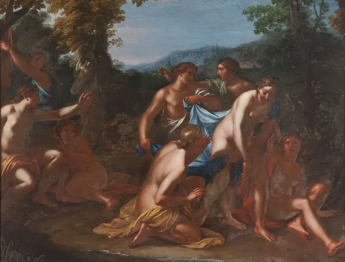Framed Print : Diana and Callisto with Nymphs, c17th century. Creator: Unknown Framed Print : Diana and Callisto with Nymphs, c17th century. Creator: Unknown