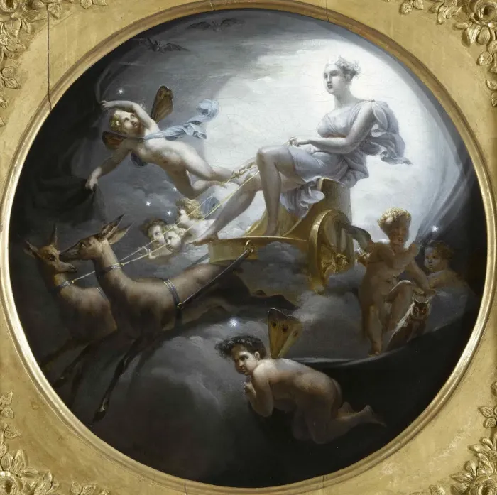 Framed Print : Diana on her chariot, 1821. Creator: Blondel, Merry-Joseph (1781-1853) Framed Print : Diana on her chariot, 1821. Creator: Blondel, Merry-Joseph (1781-1853)