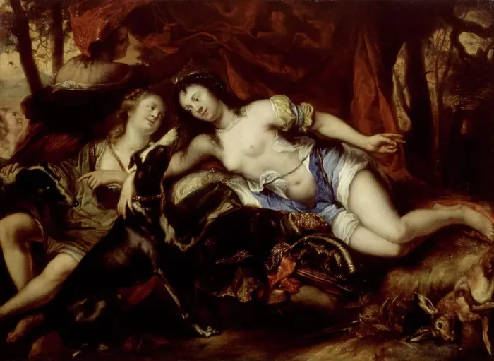 Framed Print : Diana with Her Companions, 1643-1678. Creator: Jurgen Ovens Framed Print : Diana with Her Companions, 1643-1678. Creator: Jurgen Ovens