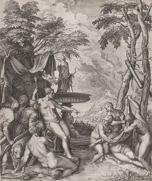 Diana Discovering Callistos Pregnancy, 1566. Creator: Cornelis Cort