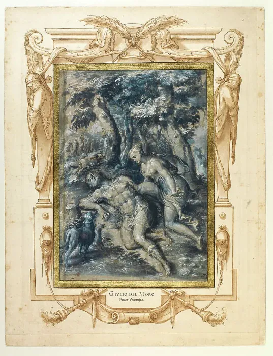 Framed Print : Diana and Endymion, 16th century. Creator: Marco del Moro (c. 1536-1586) Framed Print : Diana and Endymion, 16th century. Creator: Marco del Moro (c. 1536-1586)