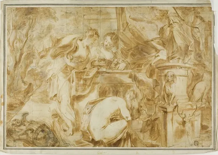 Framed Print : Diana and Nymphs Bathing, 1640 / 49 Framed Print : Diana and Nymphs Bathing, 1640 / 49