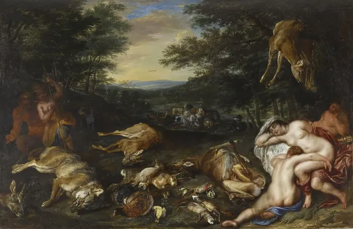 Framed Print : Diana and Her Nymphs after Their Hunt, 1630-1639. Creator: Jan Brueghel the younger Framed Print : Diana and Her Nymphs after Their Hunt, 1630-1639. Creator: Jan Brueghel the younger
